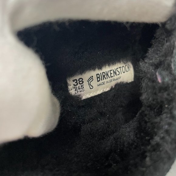 Birkenstock Arizona Shearling Black Suede Leather, Size 38